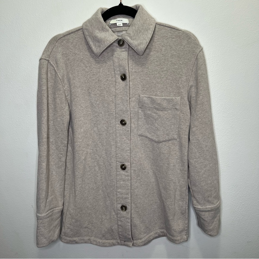 VINCE Womens oversized soft shirt tan jacket shacket size XS - Picture 4 of 13